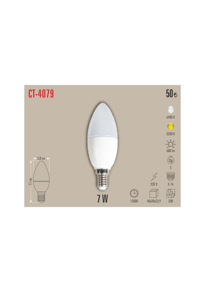 Ct-4079 7w Led Ampül Beyaz 10 Adet E-14