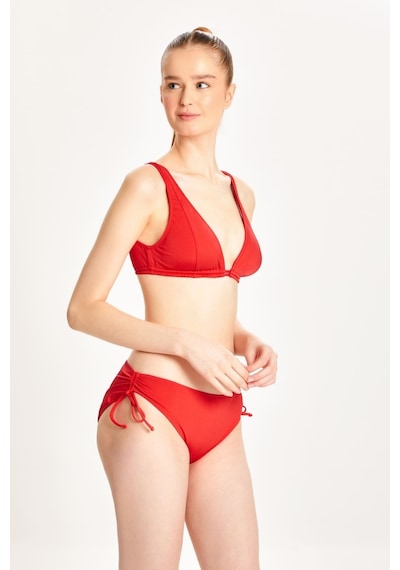 Too Salty Swimwear Kadın Kırmızı Üçgen Toparlayıcı Alttan Ayarlı Klasik Bel Bikini Takımı 24s109st Kırmızı