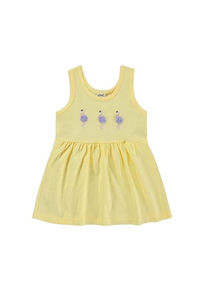 Civil Baby Flamingo Nakış 6-18 Ay Elbise - Sarı