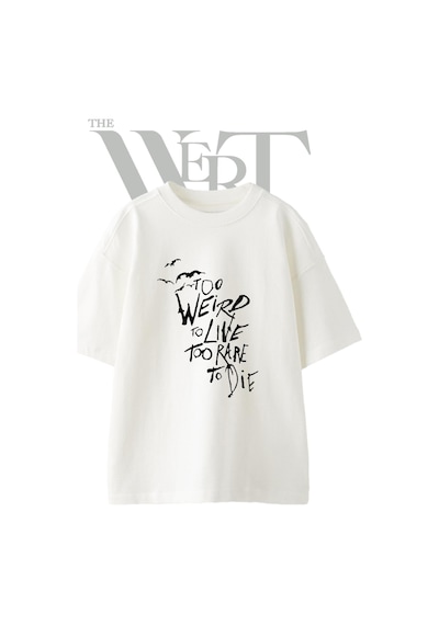 Thewert Fear And Loathing Tasarım Baskılı Ünisex Beyaz Oversize T-shirt