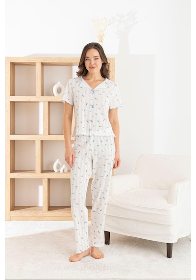 Nisanca Venice Dream %100 Pamuk Minimal Desenli Kadın Pijama Takımınefes Alabilir, Rahat Ev Giyim Seti mavi Nisanca Venice Dream %100 Pamuk Minimal Desenli Kadın Pijama Takımınefes Alabilir, Rahat Ev Giyim Seti mavi
