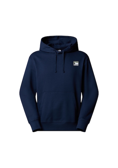 The North Face Mountain Logo Relaxed Erkek Kapüşonlu Sweatshirt-32356 Lacivert