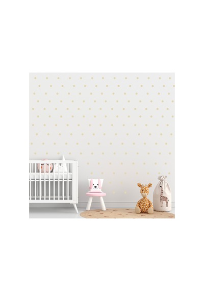 2,5cm Ebadında 240 Adet Yuvarlak - Puantiye Sticker Bej