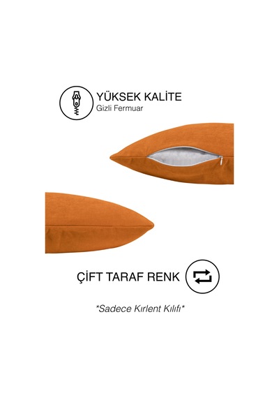 Br Perle Home Daily Series Mandalina Rengi Kırlent Yastık Kılıfı Mandalina