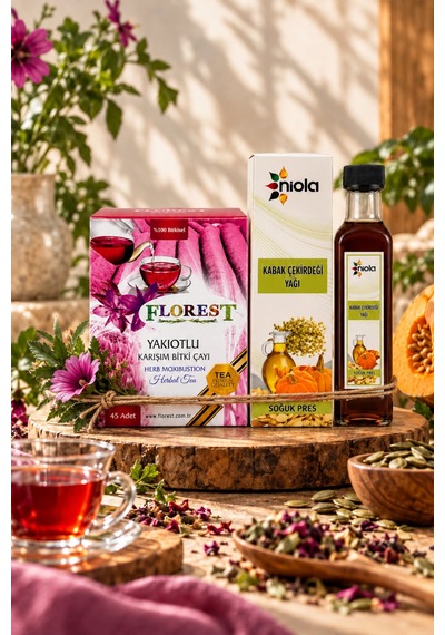 Yakıotlu Karışım Bitki Çayı 90 G + Niola Soğuk Sıkım Kabak Çekirdeği Yağı 250 Ml Set - 926907688