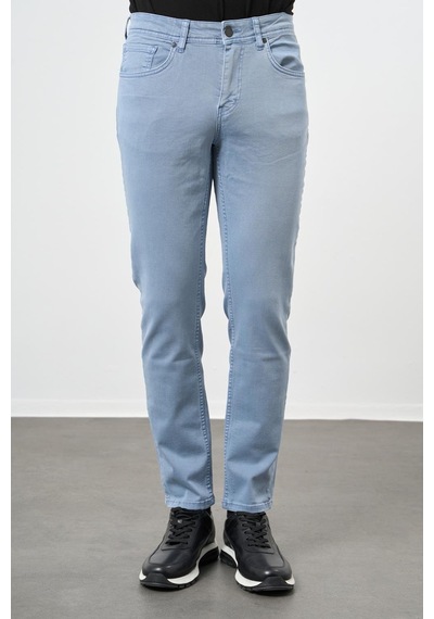 İmza Koyu Turkuaz Düz Gabardin Pamuklu 5 Cep Slim Fit Casual Pantolon 1003245318 Koyu Turkuaz