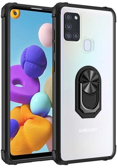 Samsung Galaxy Uyumlu A21S Kilif Standli Yüzüklü Mola Silikon Kapak 393062302