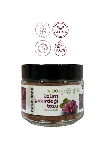 Üzüm Çekirdeği Tozu 150 G Cam Kavanoz - Doğal , Katkısız , Koruyucusuz , Premium