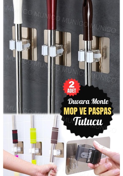 2 Adet Yapışkanlı Çok Amaçlı Kancalar Duvara Monte Paspas Organizer Tutucu Mutfak Banyo Aksesuar Bey Diğer