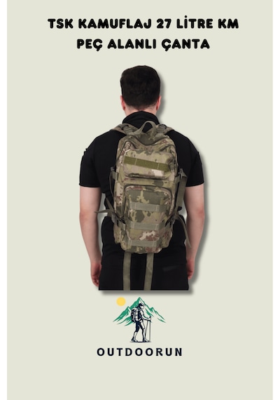Outdoorun Tsk Kamuflaj 27 Litre Km Peç Alanlı Tactical Çanta Kamuflaj