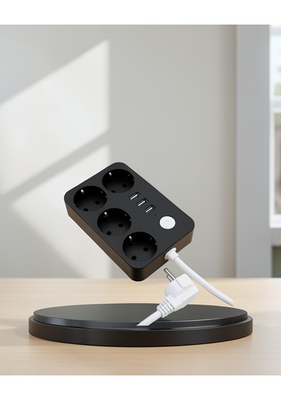 Priz 4.1a Hızlı Şarjlı, Akım Korumalı 4 Prizli 3 Usb Çıkışlı 0