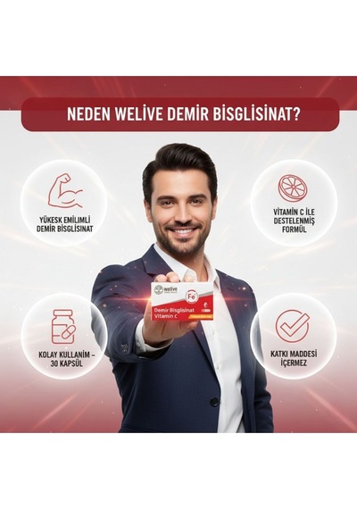 Demir Bisglisinat + Vitamin C Takviye Edici Gıda 30 Kapsül