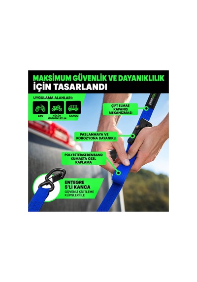 Otomatik Gergi Kayışı 2,5cmx3 M 4'lü Set