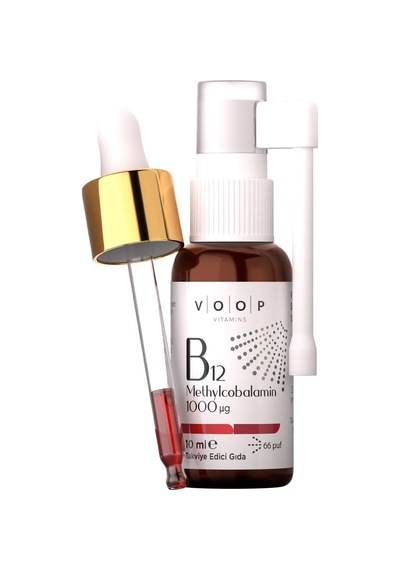 Vitamin B12 Methylcobalamin 1000 Mg Sprey Damla Takviye Edici Gıda 10 Ml