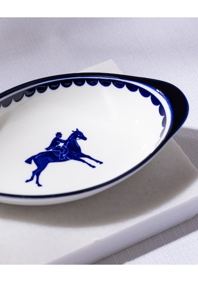 Madame Coco Reve Bleu Tierra Oval Tabak - 19 Cm - Mavi/beyaz 8684427225523 Çok Renkli