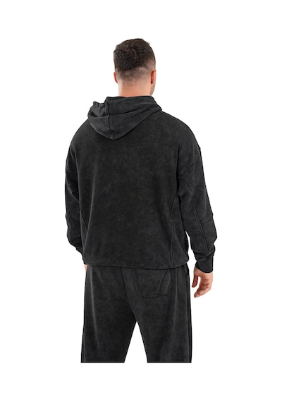 Kingsize Nutrition Kingsize Darksteel Antik Yıkamalı Oversize Sweatshirt Siyah Siyah