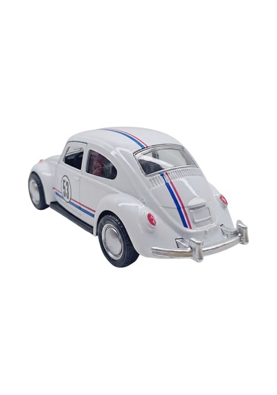1:36 Ölçek Metal Vosvos Çek Bırak Araba Kapıları Açılan Oyuncak 1967 Volkswagen Beetle - Beyaz