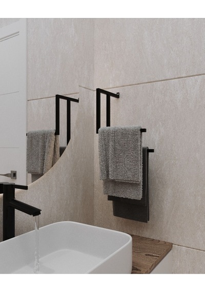 Aju Havluluk Metal Kağıt Havlu Tutacağı Ev Banyo Düzenleyici Duvara Monte Havlu Tutucu Modern Siyah