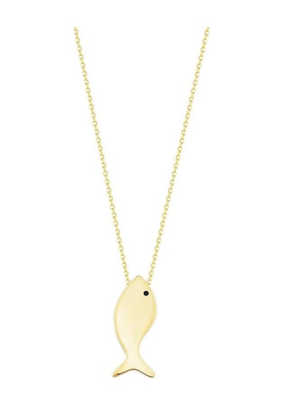 Balık Altın Kolye 14K Gold
