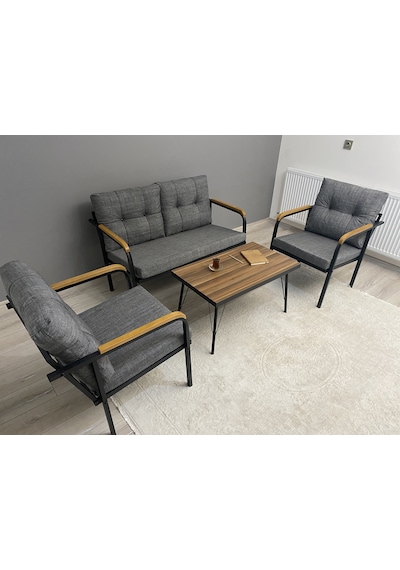 Modern Venüs Balkon, Bahçe, Cafe - Metal Kanepe Koltuk Takımı - 2+1+1 + Sehpa Antrasit Modernsh24 Antrasit Modern Venüs Balkon, Bahçe, Cafe - Metal Kanepe Koltuk Takımı - 2+1+1 + Sehpa Antrasit Modernsh24 Antrasit