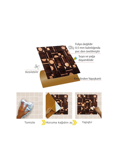 Tink Kendinden Yapışkanlı Ahşap 001 Desenli Pvc Karo 30x30 Cm