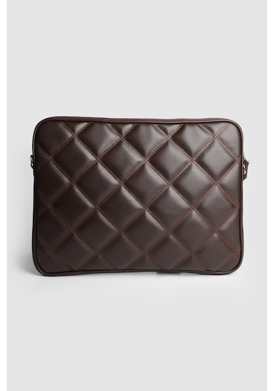 La'Graccio Paris Lagraccio Paris Zagreb Lüks Kapitone Desenli 13-14 İnç Laptop Ve Evrak Çantası Kahve
