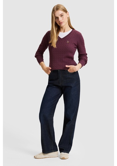 U.S. Polo Assn. Kadın Bordo Basic Kazak 50327575-vr180 Dark Plum