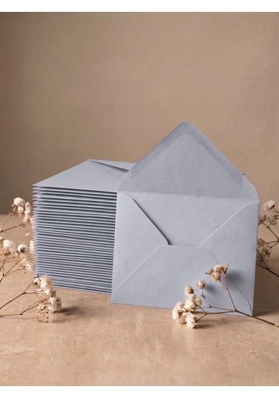 25 Adet 13x18 Cm Premium Kalite Davetiye Zarfı Gri
