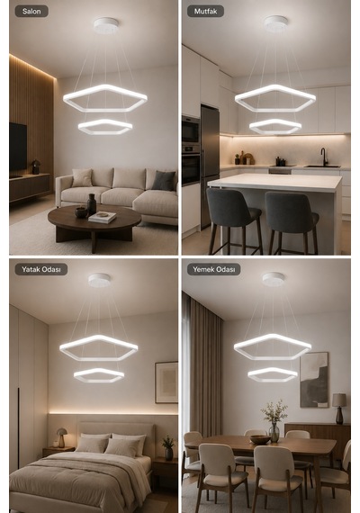 AvizeGO Titan 2'li Led Sarkıt Avize Beyaz Işık