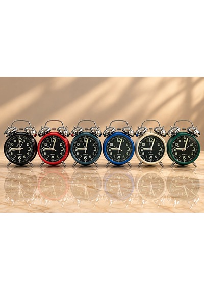 Metal Çift Zilli Çalar Saat Çok Renkli 45481148