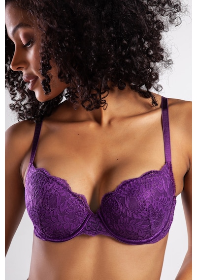 Lenaca G.colors Balconette Foam Push Up Bra, Mor Konforlu Ve Şık Sütyen Çok Renkli