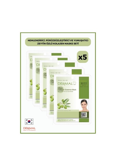 Dermal Zeytin Özlü Kolajen Maskesi 5 x 23 G