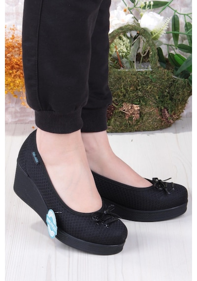 Fort King Annabel Rahat Hafif Anatomic Insole Taban Dolgu Topuk Kadın Ayakkabı Siyah