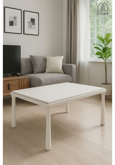 Ant Home Alvin Orta Sehpa Bohem Sehpa Ahşap Lake Boya Ekru