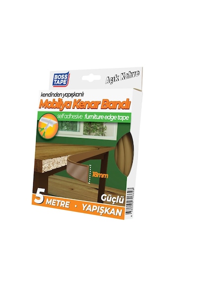 Mobilya Kenar Bandı Kendinden Yapışkanlı 18 Mm 5 Metre Açık Kahve