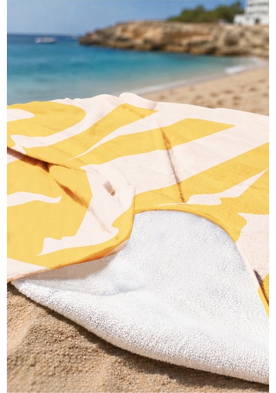 Modern Tipografik Somon Plaj Havlusu - Minimalist Turuncu Yaz Stili Hızlı Kuruyan Mikrofiber Havlu Kuru Mercan