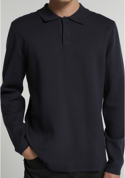 Colin's Colins Regular Fit Polo Yaka Jakarlı Erkek Lacivert Kazak Cl1076234 Q1.v1 Nav