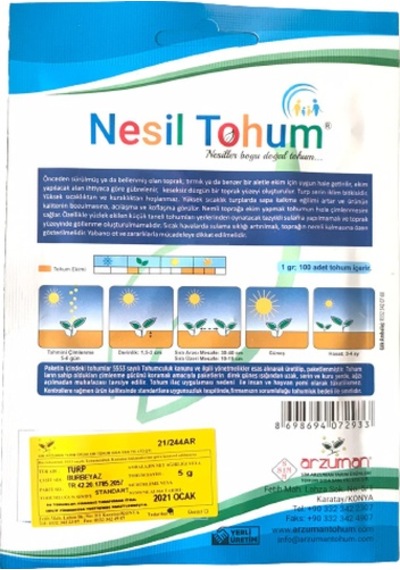 Turp Çin Atalık Tohumu 3 Paket