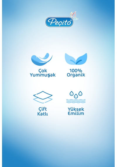 Peçito Elite Çift Katlı Çek Al Mendil 10 x 400'lü