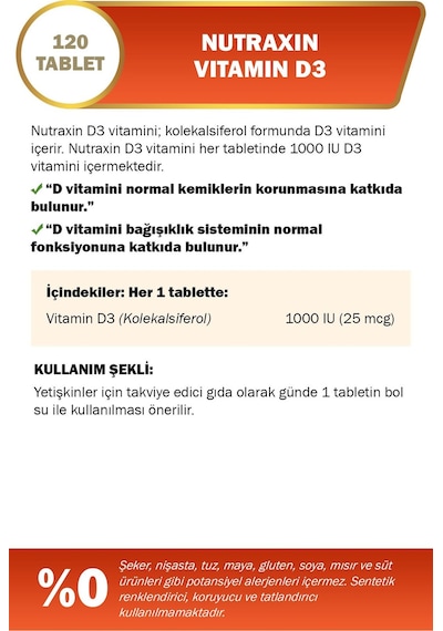 Nutraxin Vitals B12 Vitamini 1000 Mcg 60 Dilaltı Tablet + Vitamin