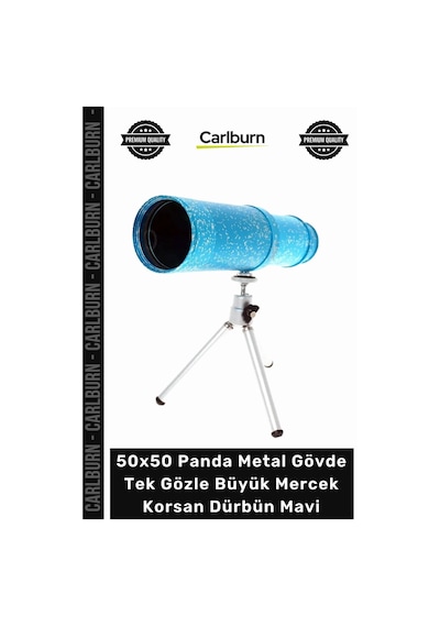 Dürbün Profesyonel Optik 50x50 Panda Metal Gövde Tek Gözle Büyük Mercek Korsan Dürbün Mavi Çok Renkli