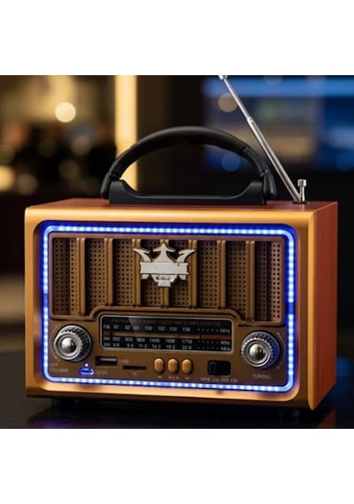 Nostaljik Ahşap Tasarımlı Bluetooth Hoparlör Fm/am Radyo Destekli Şarjlı Ve Taşınabilir Retro Radyo Model-2