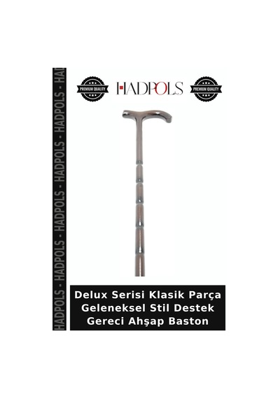 Hadpols Delux Serisi Klasik Parça Geleneksel Stil Destek Gereci Ahşap Baston Kahverengi