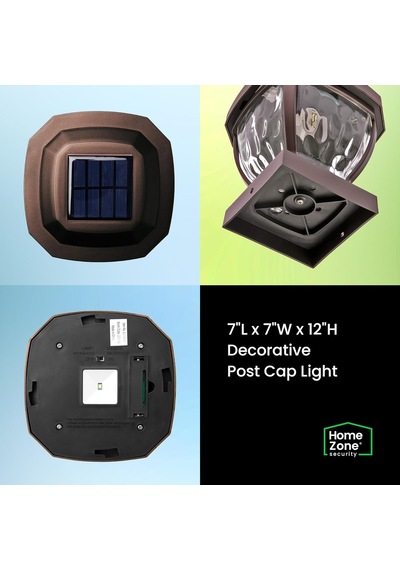 Home Zone Security Dış Mekan Solar Direk Başlığı Işıkları - Kahverengi