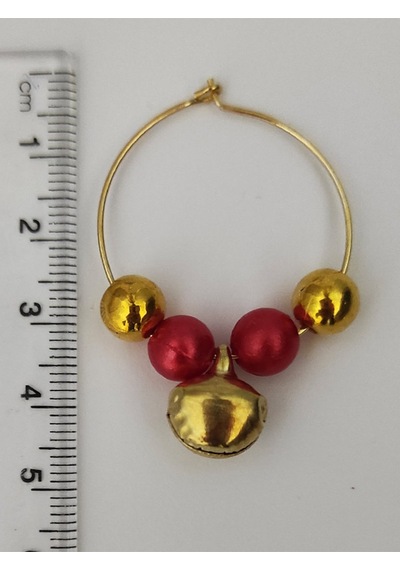 12 Adet Dekoratif Gold Mini Çanlı Yılbaşı Kadeh Süsü 3 Cm - Yılbaşı Kadeh Bileziği