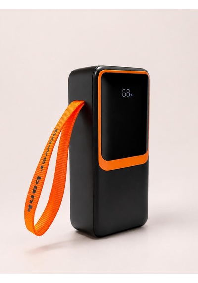 40.000mah Taşınabilir Powerbank Led Dijital Ekranl Type-c-lightning Şarj Kablosu 4 Usb Çıkış Portu Hızlı Şarj Siyah - Siyah