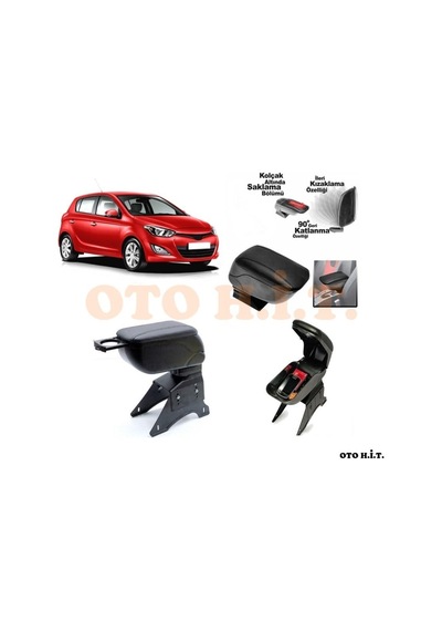Hyundai i20 13-15 Uyumlu Kol Dayama Ve Kolçak Sürgülü Bardaklıklı