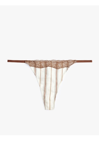 Koton Dantel Detaylı Çizgili Viskon String Külot Kahverengi Çizgili 6slk30218mk Kahve Çizgili Koton Dantel Detaylı Çizgili Viskon String Külot Kahverengi Çizgili 6slk30218mk Kahve Çizgili