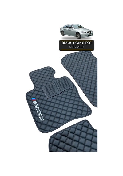 Oto Halı Paspas Bmw 3 Serisi E90 2005-2012 Uyumlu M Performance M Teknik Sport Kaymaz & Şık Tasarım - Tasarım 6