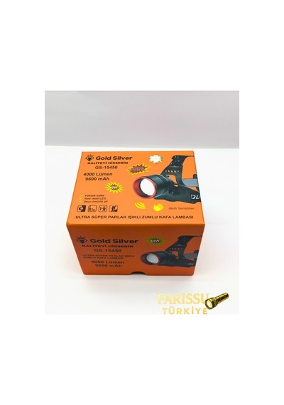 Gold Silver Gs-15450 Ultra Parlak 4000 Lümen Zoomlu Sensörlü Kafa Lambas Yedek Pilli Siyah